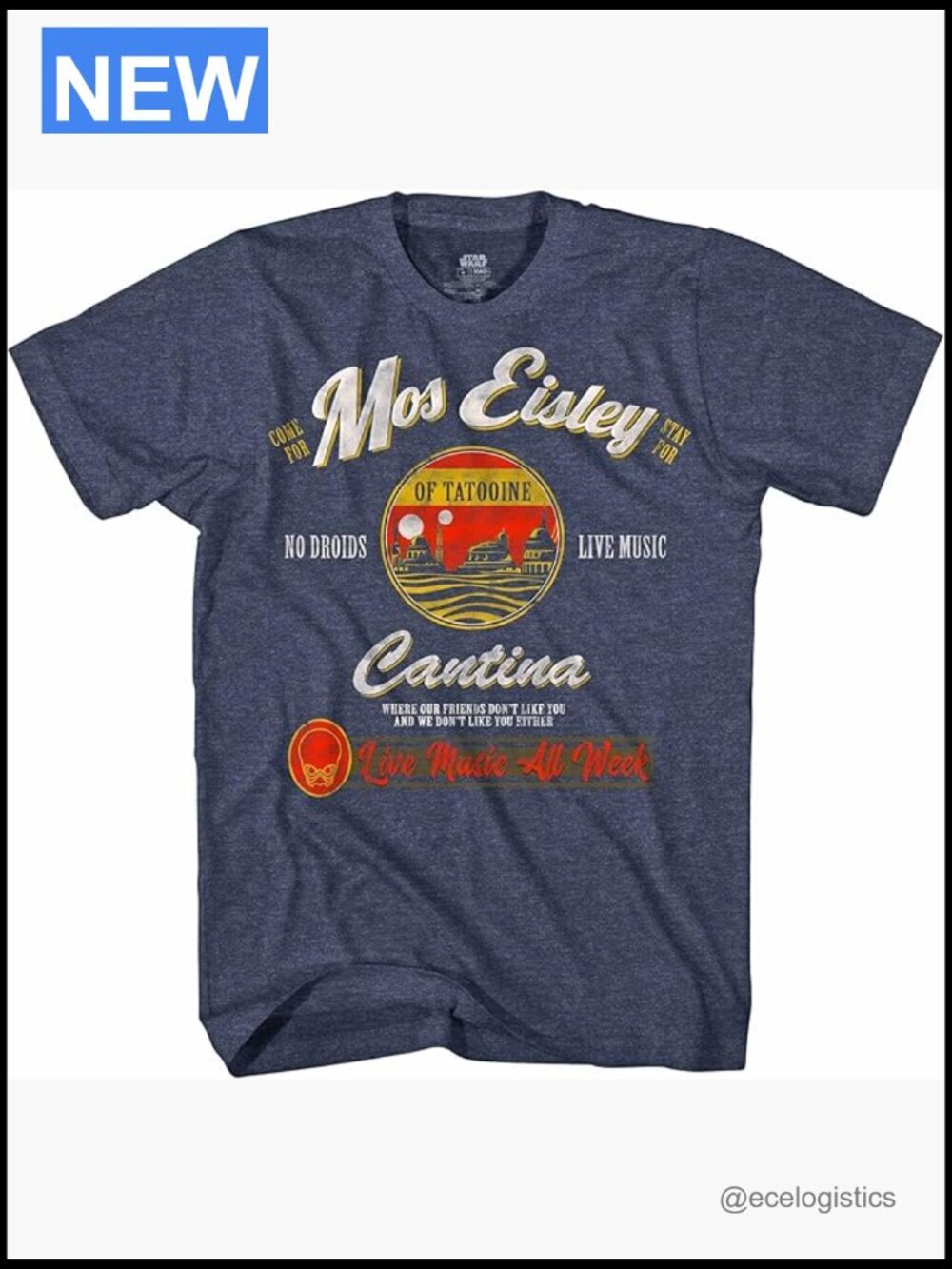 Officially Licensed Star Wars Mos Eisley Cantina Adult Men's Short Sleeve Tee
